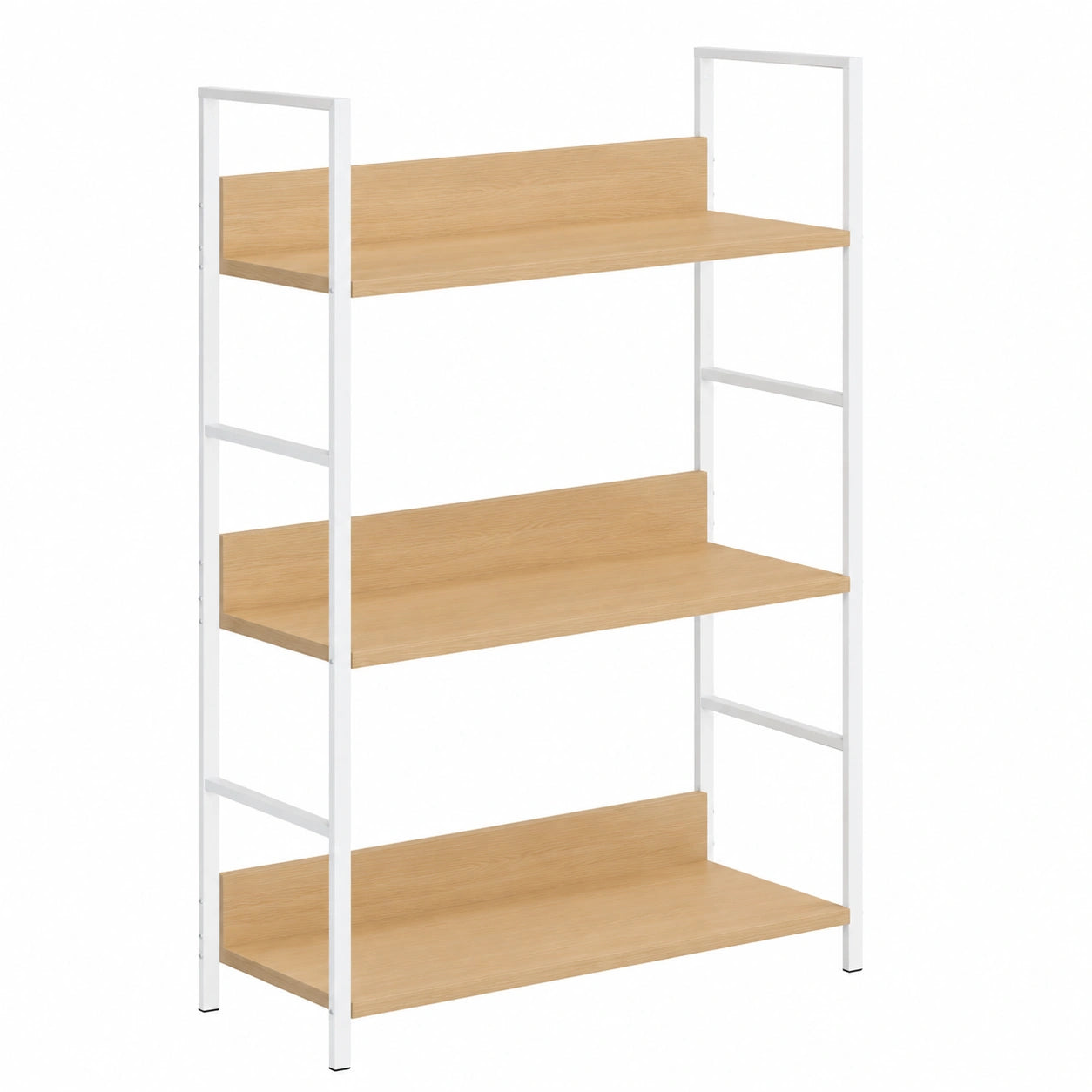 Étagère à Livres 3 Niveaux Bois Chêne Design Scandinave
