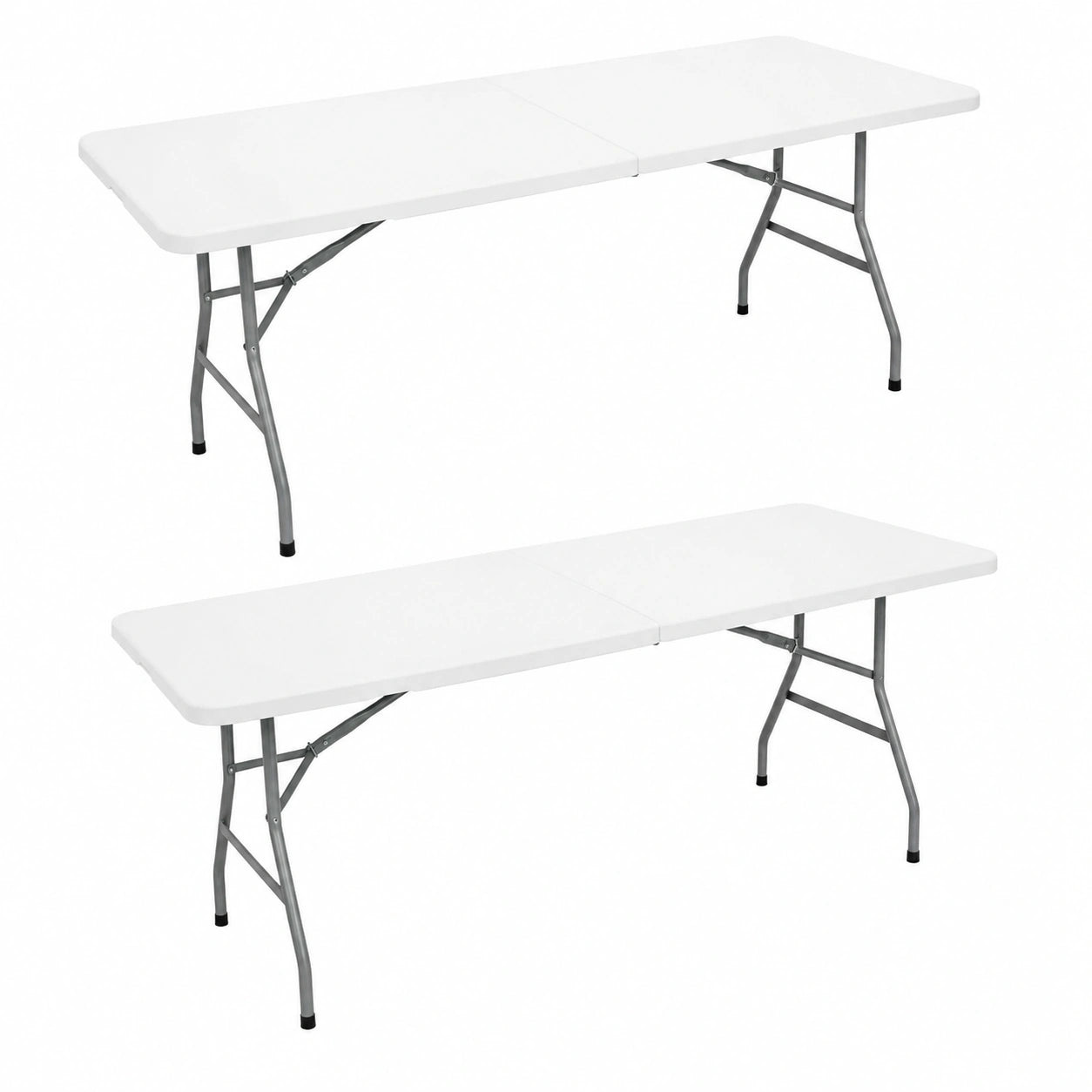 Lot de 2 Tables Pliantes pour Jardin et Camping - 180cm - 8 Places