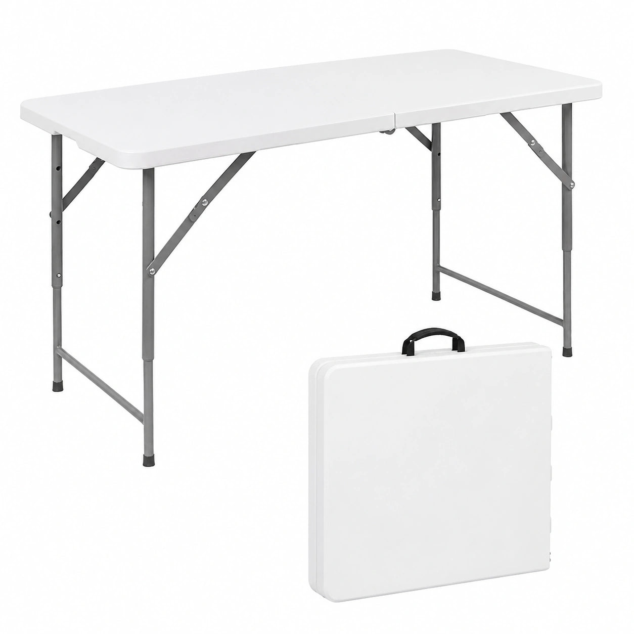 Table de Camping Pliante Réglable en Hauteur 120x60cm, Charge 70 kg