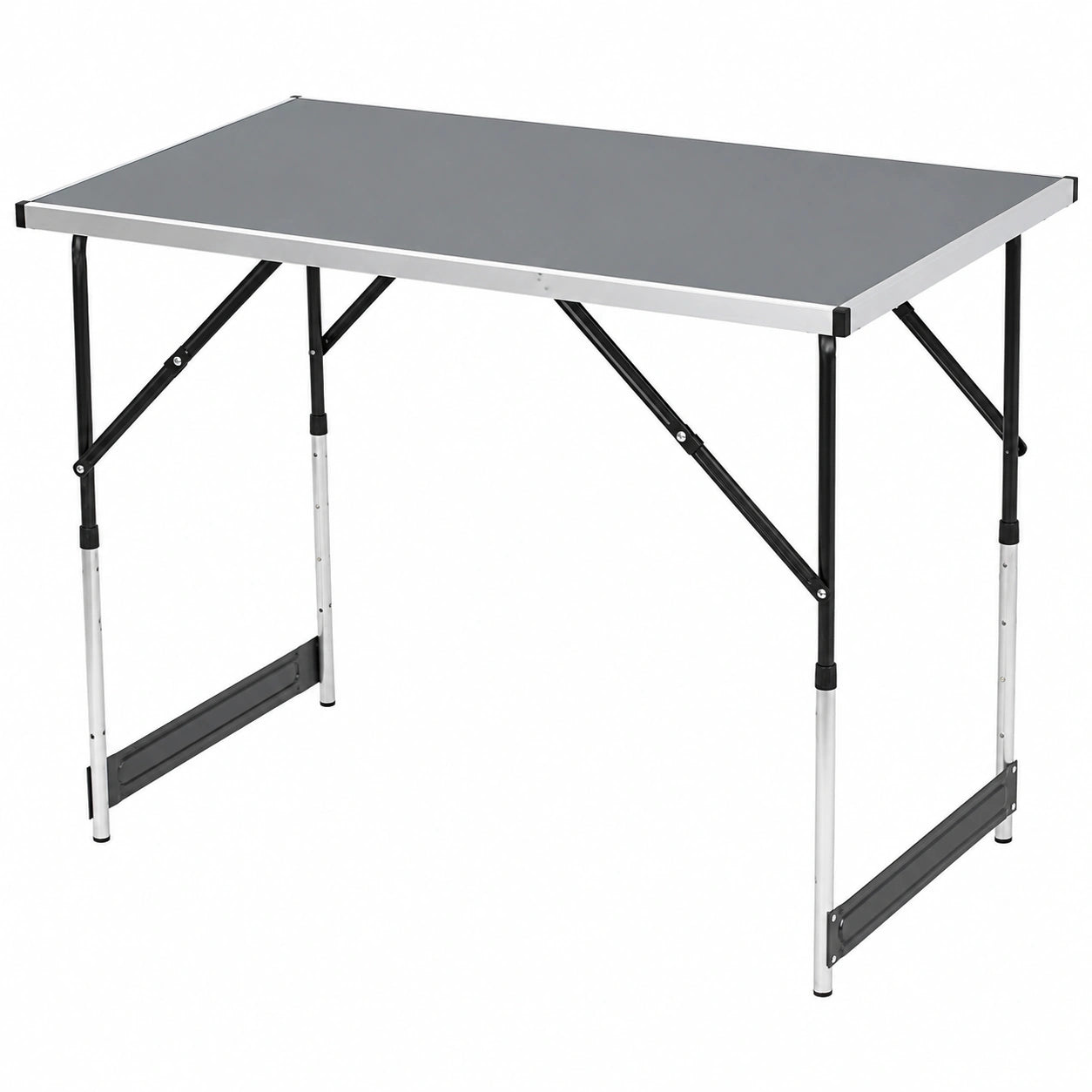 Table pliante polyvalente pour extérieur et camping, réglable en hauteur, 100 x 60 cm, noir