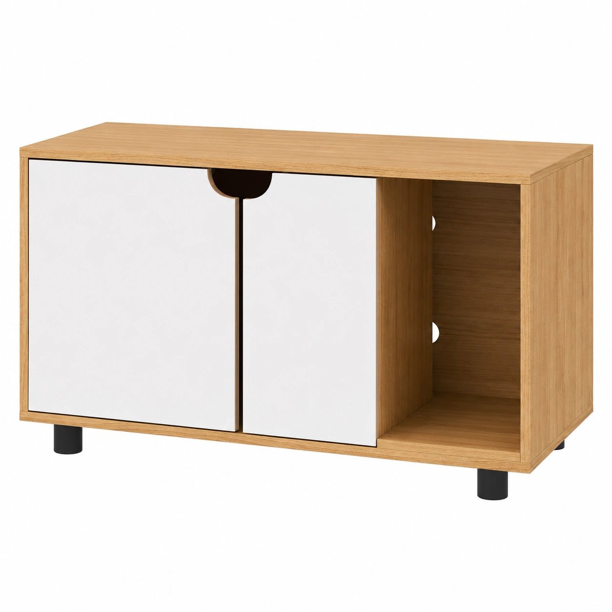 Meuble litière pour chat avec portes et tapis