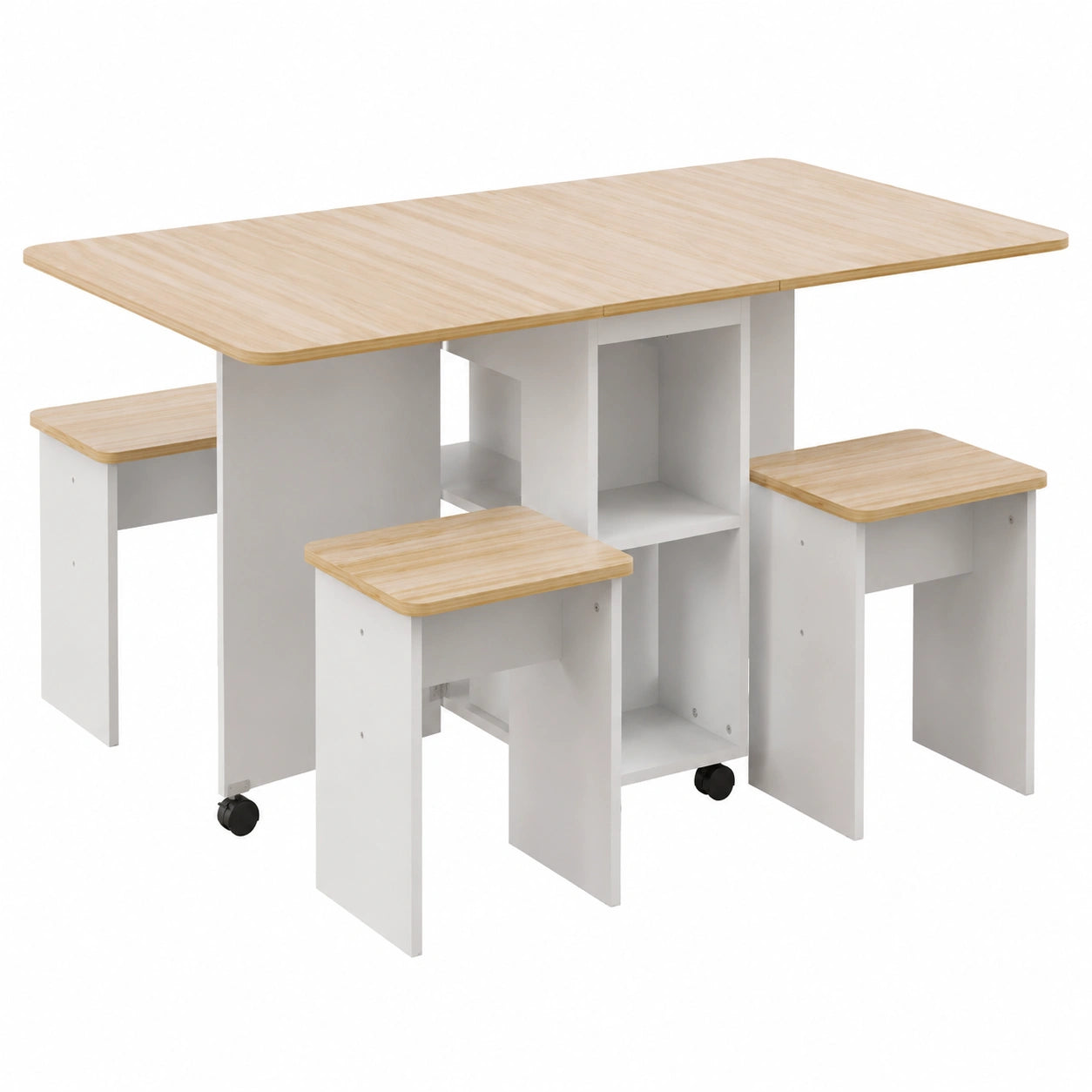 Ensemble salle à manger pliable pour petits espaces avec rangement