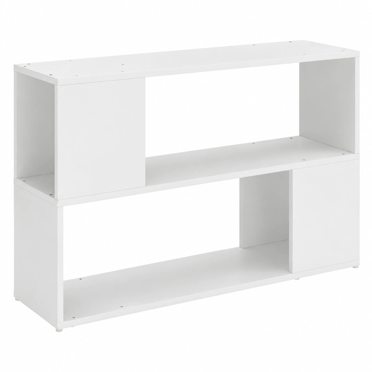 Bibliothèque avec compartiments de rangement, étagère moderne pour salon, bois blanc