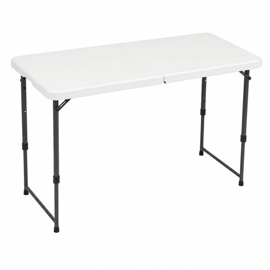 Table pliante rectangulaire portable pour intérieur et extérieur, 4 hauteurs ajustables