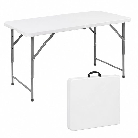 Table de Camping Pliante Réglable en Hauteur 120x60cm, Charge 70 kg