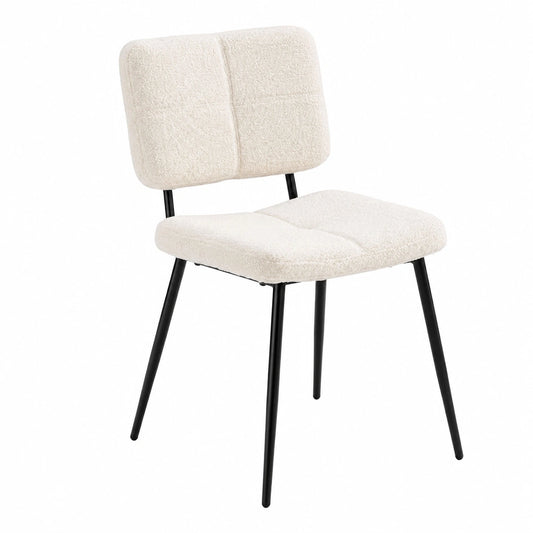 Ensemble de 4 chaises scandinaves rembourrées en bouclette pour salle à manger