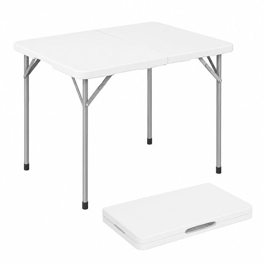 Table pliante carrée en HDPE avec poignée, hauteur ajustable pour extérieur et intérieur