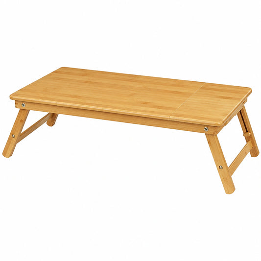 Table de lit pliable en bambou, plateau ajustable avec trous d'aération