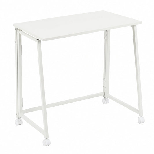 Bureau Pliant avec Roulettes pour Petits Espaces, Table d'Ordinateur Pratique