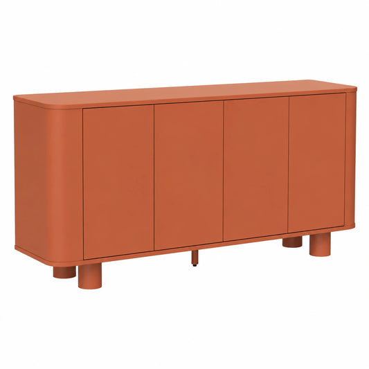 Buffet scandinave 4 portes en terracotta 160 cm
