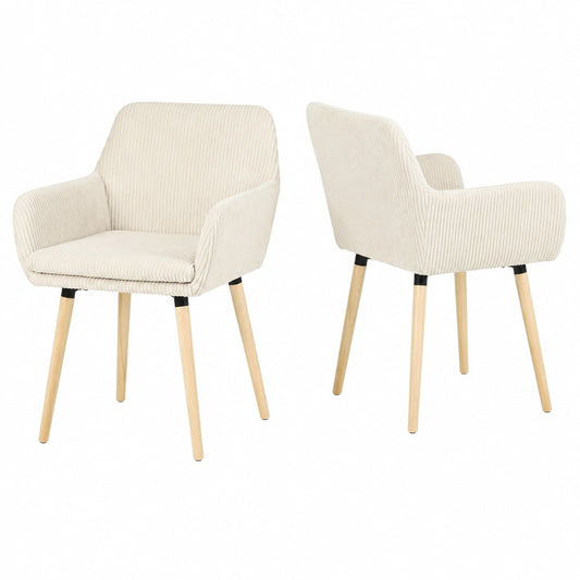 Chaises Scandinaves en Velours Beige pour Salle à Manger
