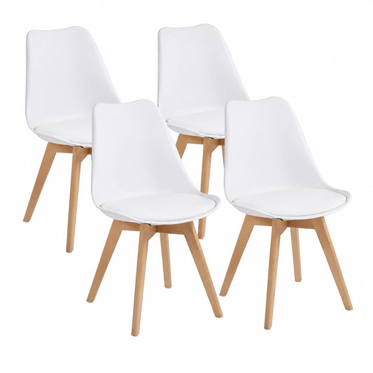 Lot de 4 chaises design scandinave pour salle à manger et bureau
