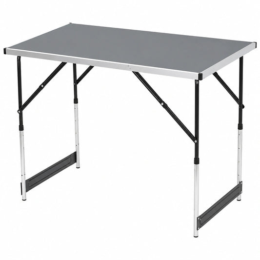 Table pliante polyvalente pour extérieur et camping, réglable en hauteur, 100 x 60 cm, noir