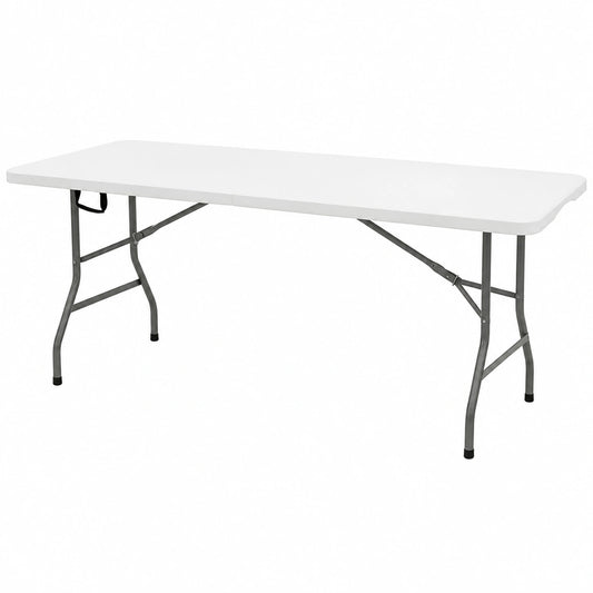 Lot de 2 tables pliantes rectangulaires 180 cm pour extérieur, camping et pique-nique
