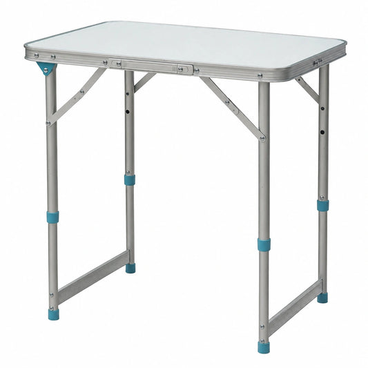 Table de Camping Pliante en Aluminium et MDF, Hauteur Ajustable