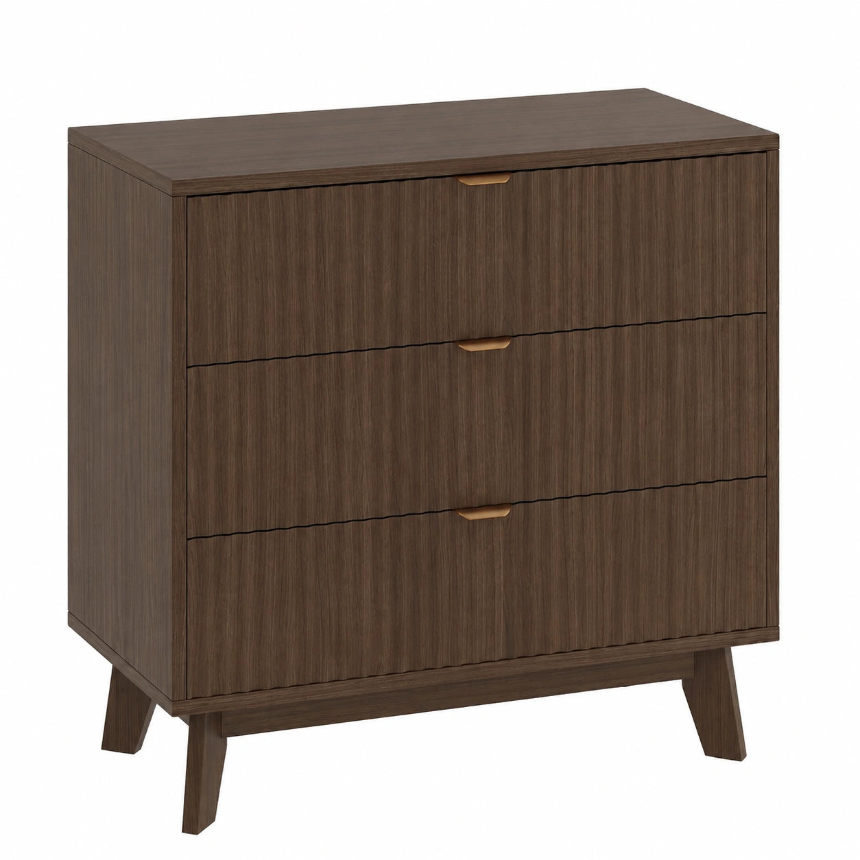 Commode à 3 tiroirs en bois clair naturel, finition verticale, design scandinave pour chambre et salon