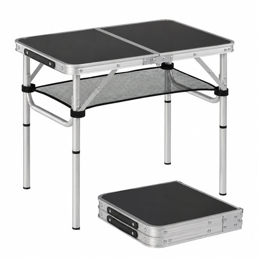 Table de Camping Pliante réglable pour Intérieur et Extérieur, 60 x 40 cm, avec Rangement