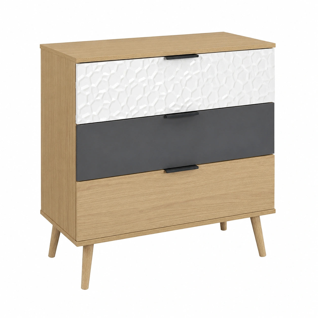 Commode Scandinave 3 Tiroirs Moderne pour Chambre ou Entrée