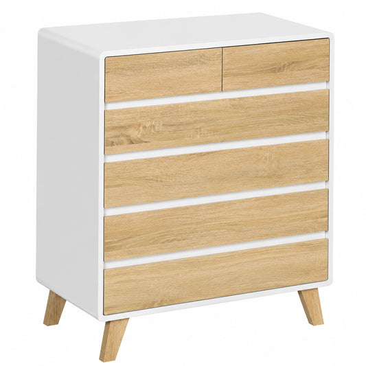 Commode 6 tiroirs style scandinave bicolore