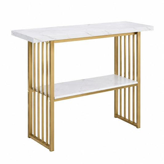 Table console à deux niveaux en marbre pour entrée et salon