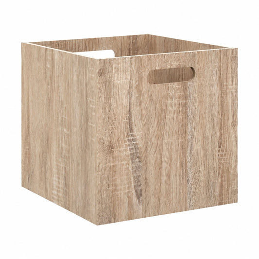 Lot de 6 cubes de rangement en bois MDF effet chêne naturel 31 x 31 x 31 cm