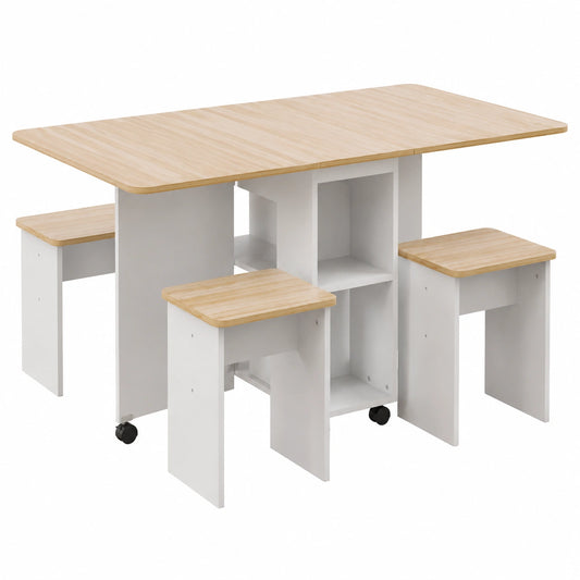 Ensemble salle à manger pliable pour petits espaces avec rangement